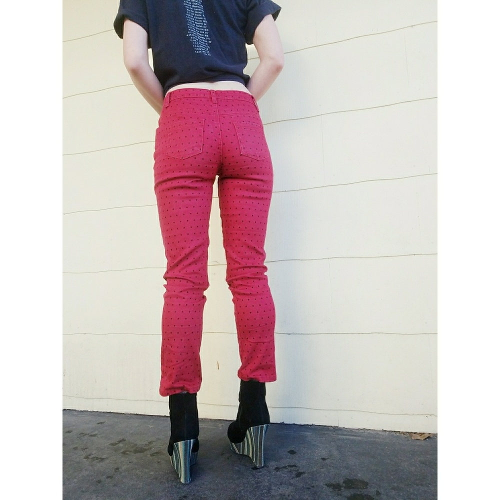 DG2 by Diane Gilman 4P Skinny Jeans Red Stars - Picture 3 of 8
